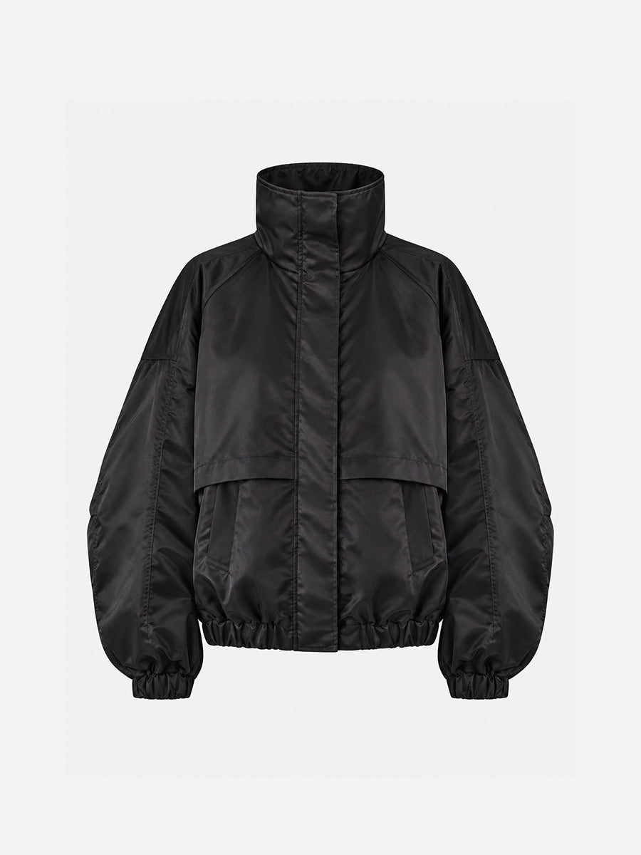 Nylon Crescent Jacket in Black