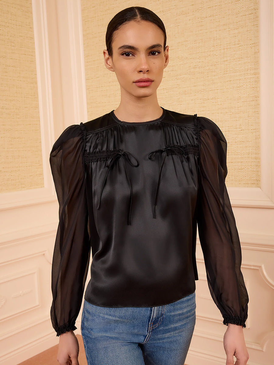 Ulla Johnson Odette Blouse in Noir