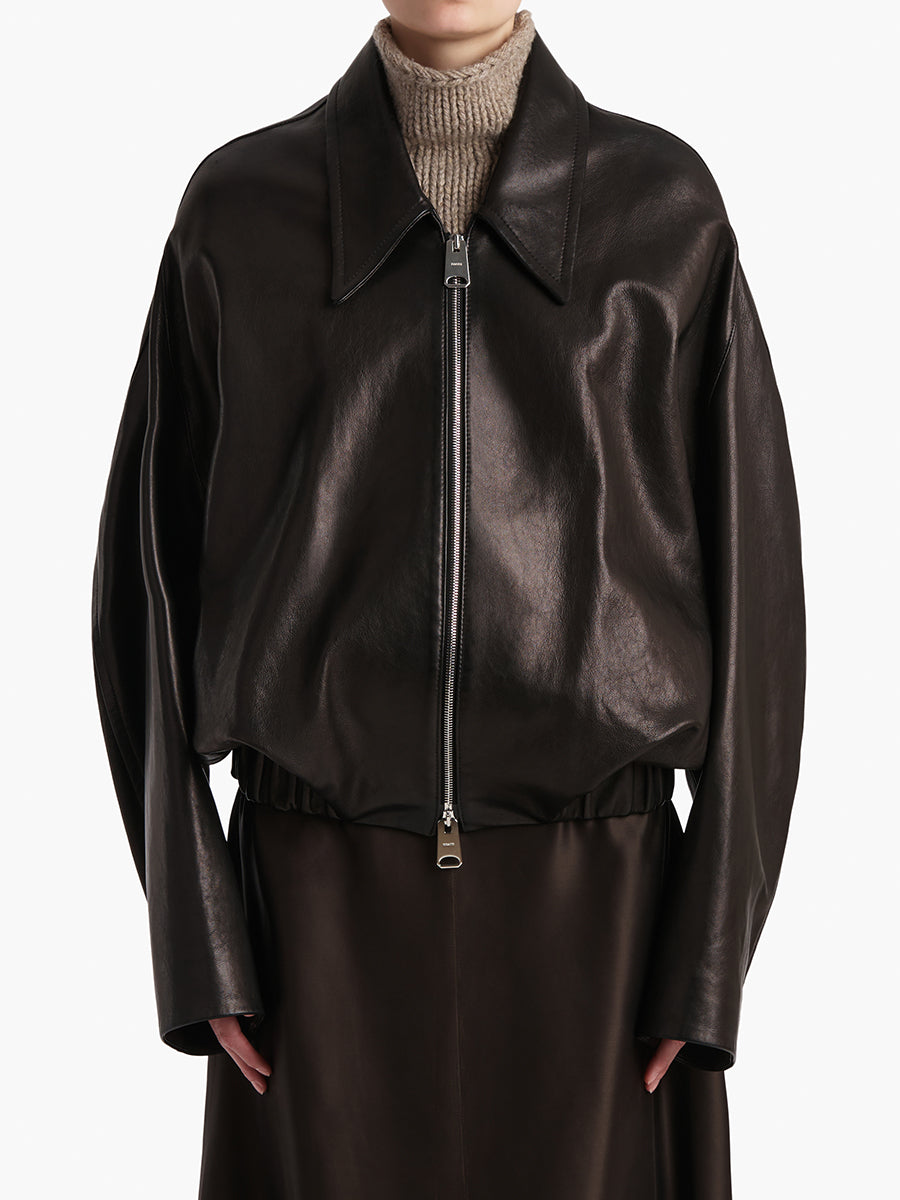 Khaite Odin Leather Jacket in Black | Shop Now at Adam Heath Boutique, In Store and Online