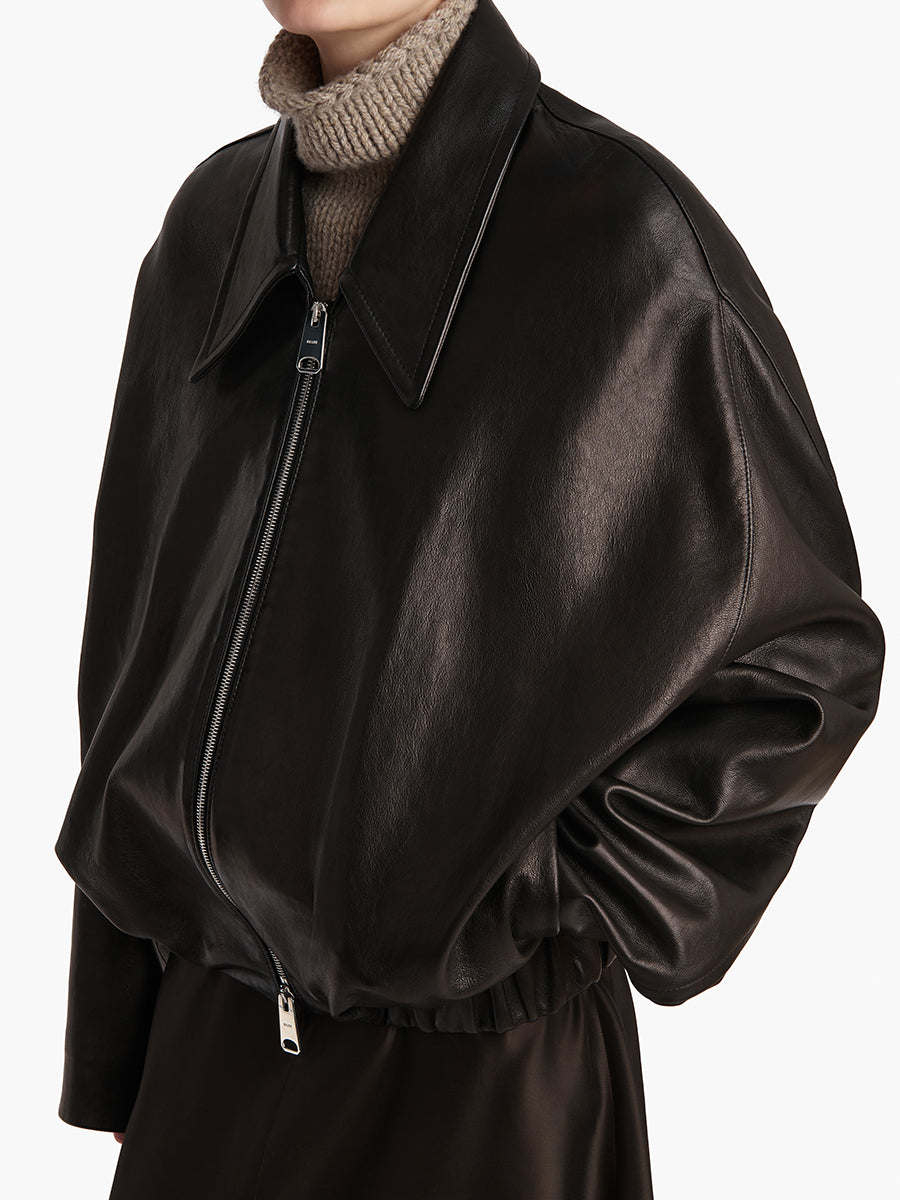 Khaite Odin Leather Jacket in Black | Shop Now at Adam Heath Boutique, In Store and Online
