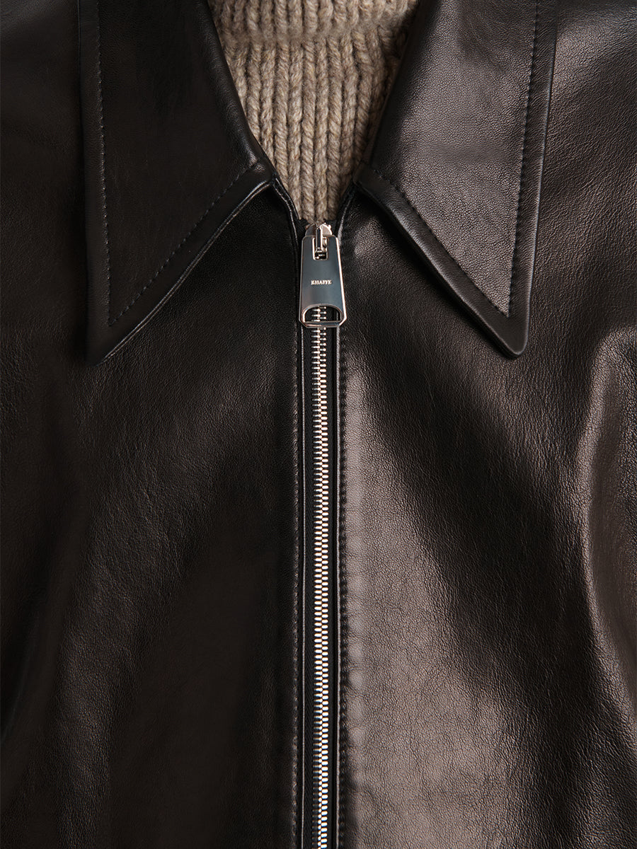 Khaite Odin Leather Jacket in Black | Shop Now at Adam Heath Boutique, In Store and Online