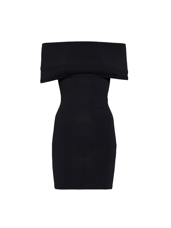 Wardrobe.NYC | Off Shoulder Mini Dress in Black