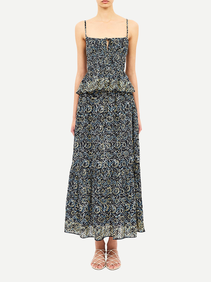 Ulla Johnson Olina Midi Skirt in Midnight Bloom
