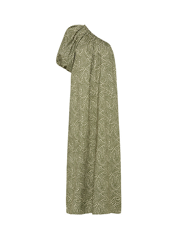 Matteau | One Shoulder Maxi in Jasmine Olive