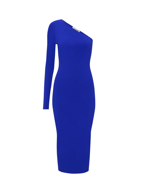 Victoria Beckham Body One Shoulder Midi Dress in Colbolt