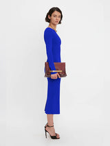 Victoria Beckham Body One Shoulder Midi Dress in Colbolt