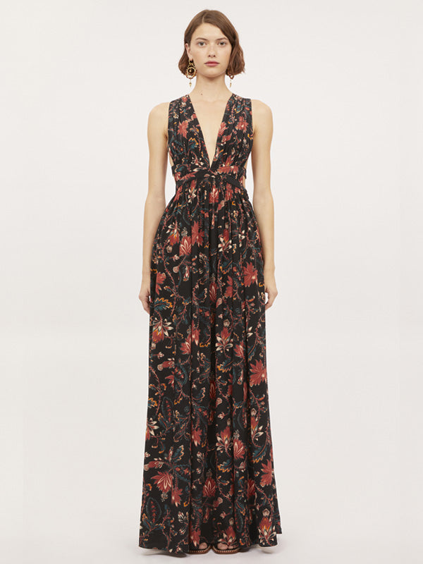 Ulla Johnson Oriana Gown in Obsidian