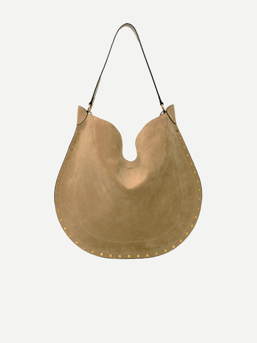 Isabel Marant Oskan Hobo Soft Shoulder Bag in Taupe