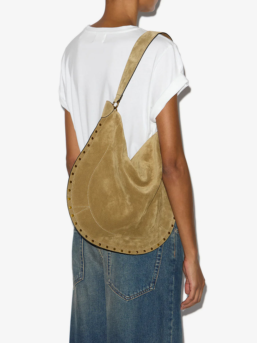 Isabel Marant Oskan Hobo Soft Shoulder Bag in Taupe