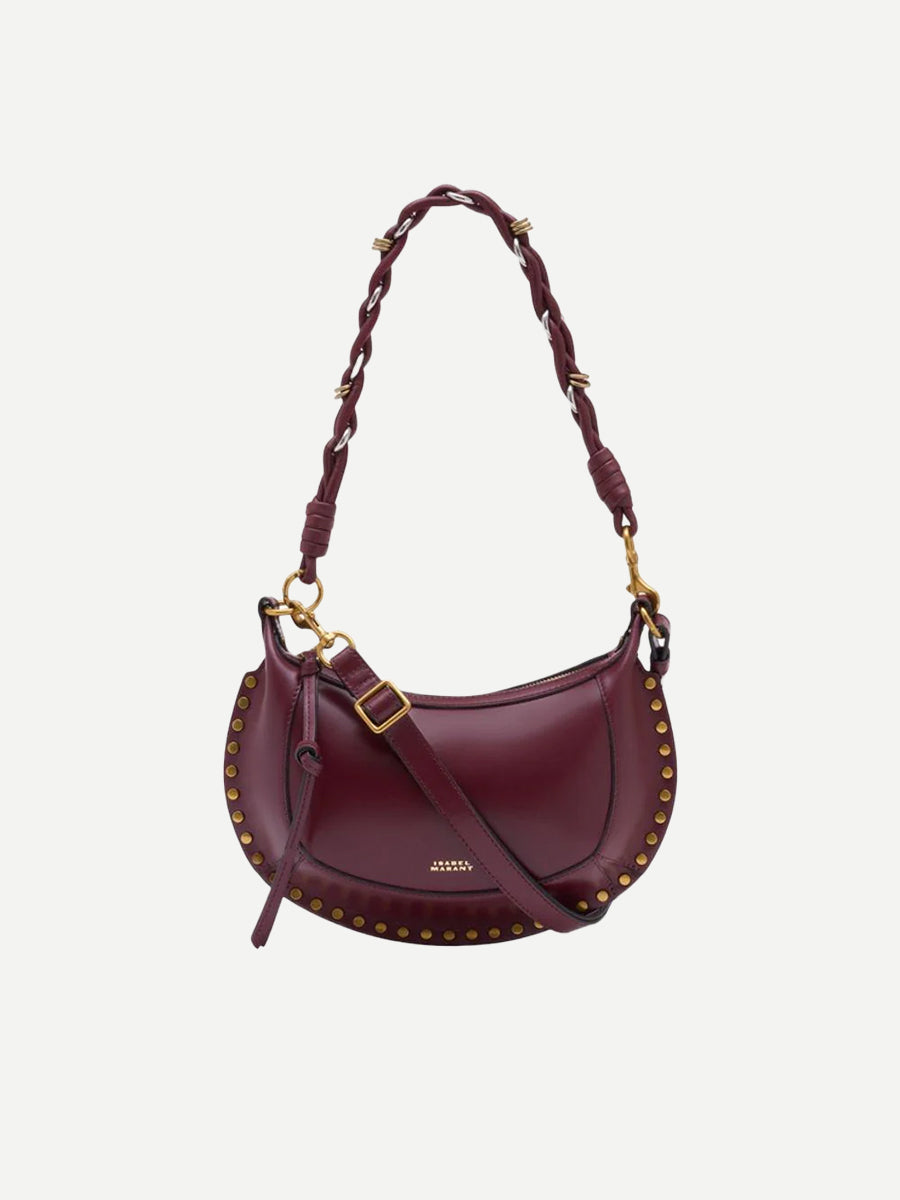 Isabel Marant Oskan Moon Duo Handle Shoulder Bag in Burgundy