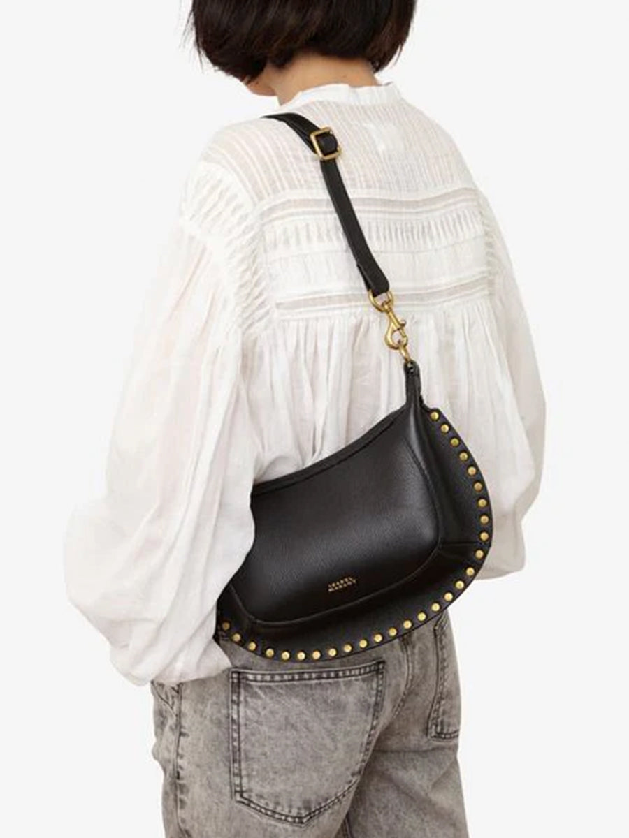 Isabel Marant Oskan Moon Shoulder Bag in Black