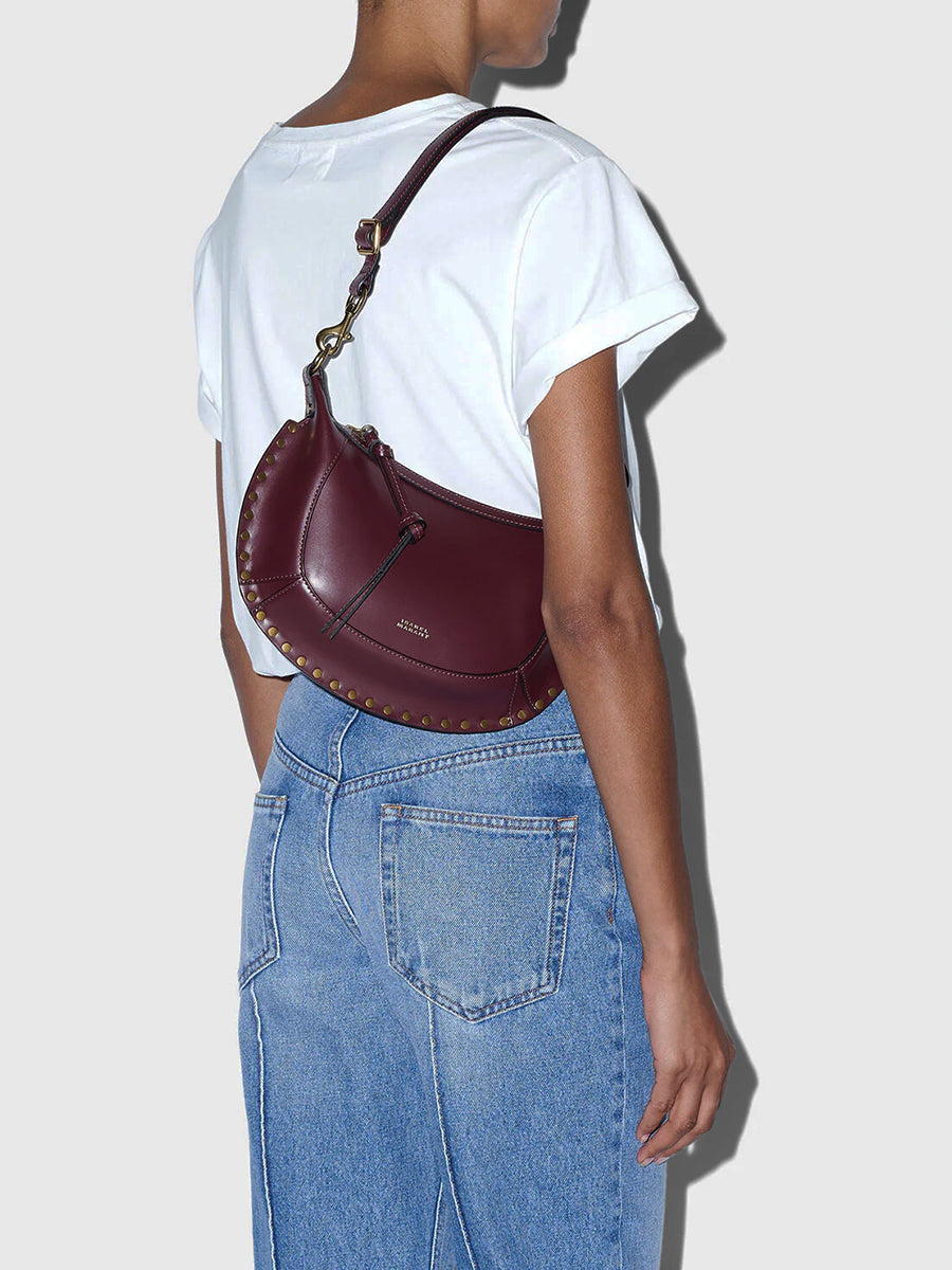 Isabel Marant Oskan Moon Shoulder Bag in Burgundy