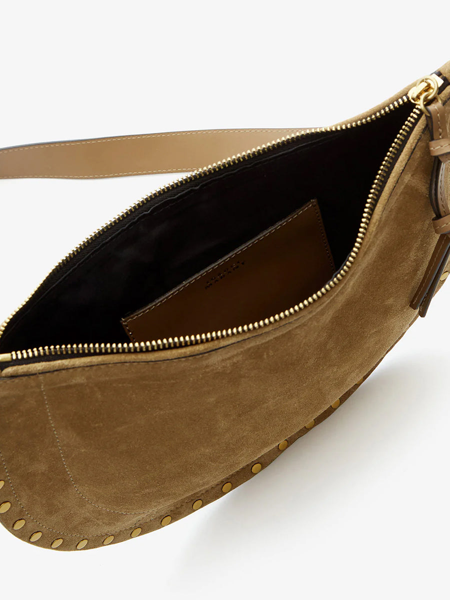 Isabel Marant Oskan Soft Zip Shoulder Bag in Taupe
