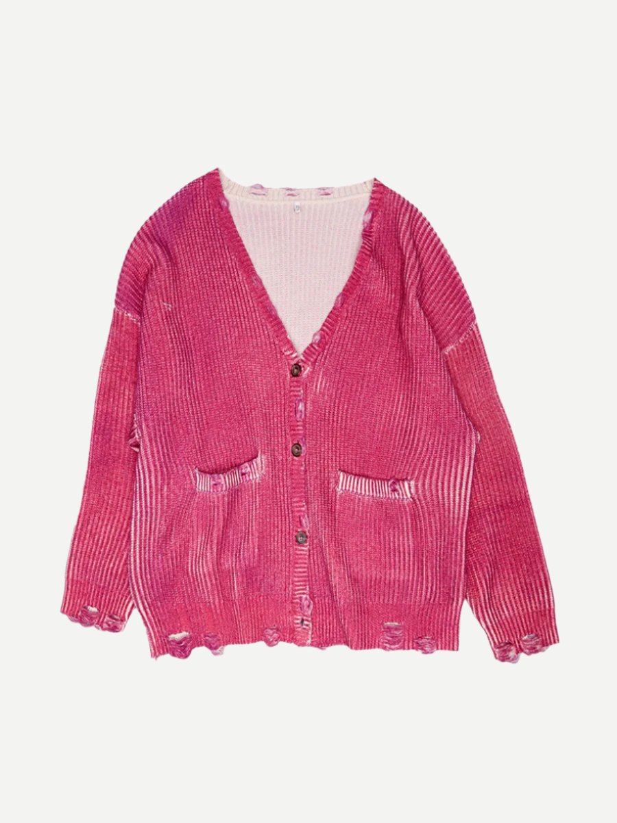 Oversized Cardigan in Raspberry Print