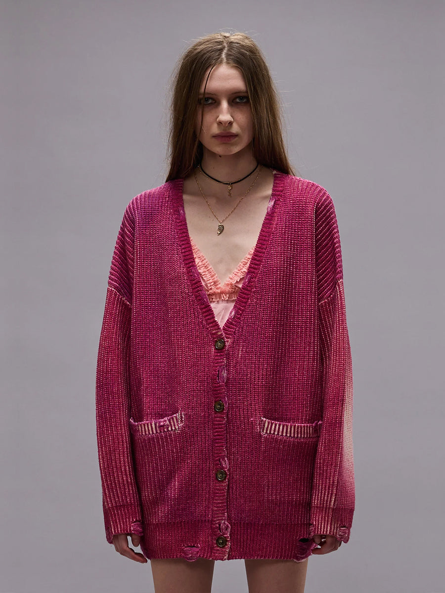 R13 | Oversized Cardigan in Raspberry Print – Adam Heath