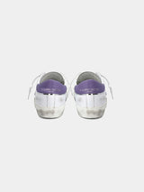 Philippe Model PRSX Low Sneaker in Blanc Violet