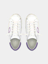 Philippe Model PRSX Low Sneaker in Blanc Violet