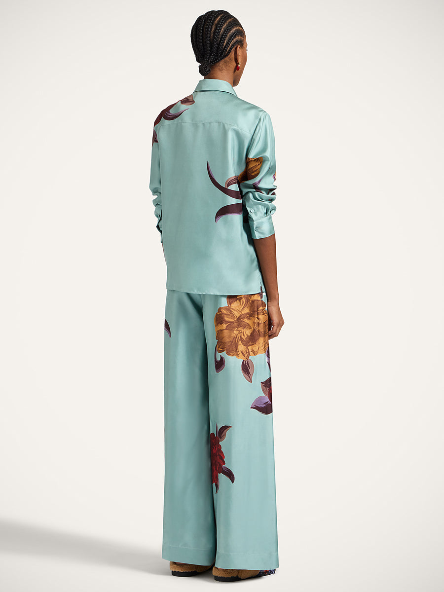 Palazzo Pants in Peony Placee Blue