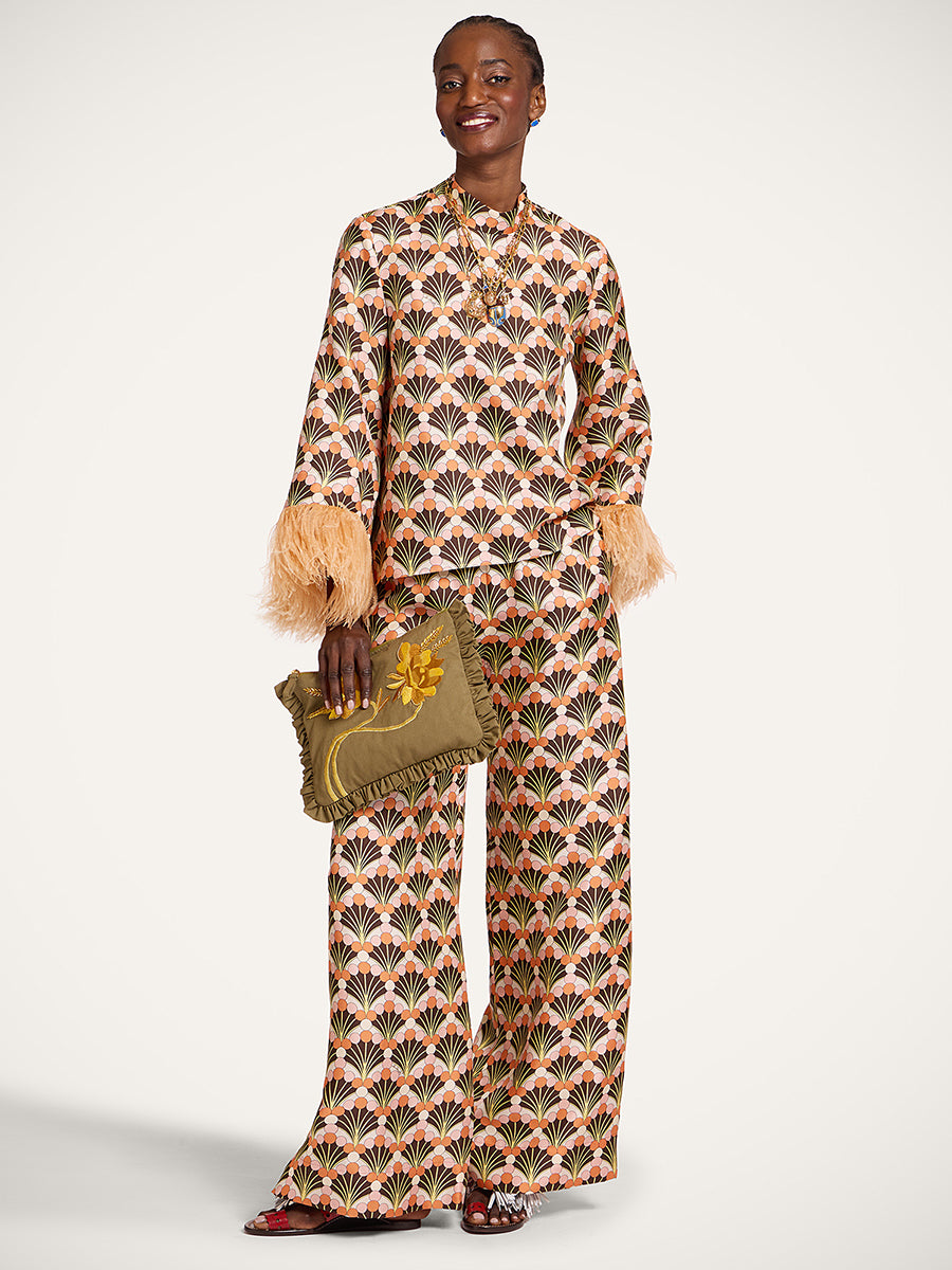 Palazzo Pants in Florette Fan Brown