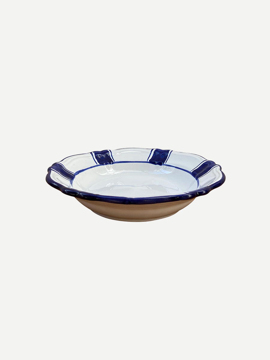Parasol Ceramic Pasta Bowl in Blue Stripe