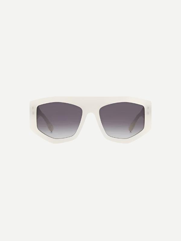 White 90s Sunglasses in Pearl/White