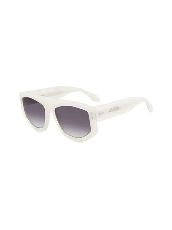 White 90s Sunglasses in Pearl/White