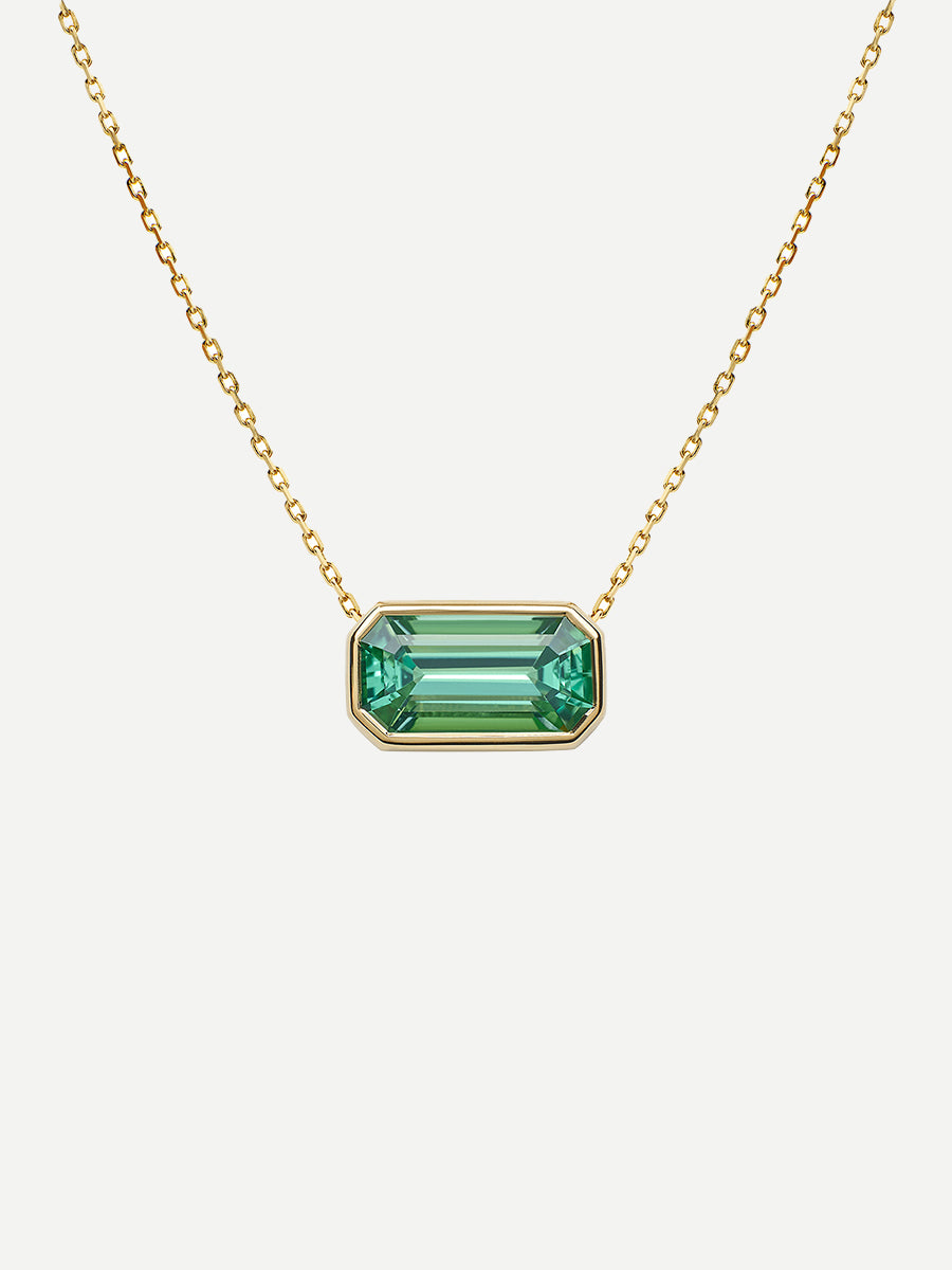 Pembe Octagonal Pendant in Green Tourmaline