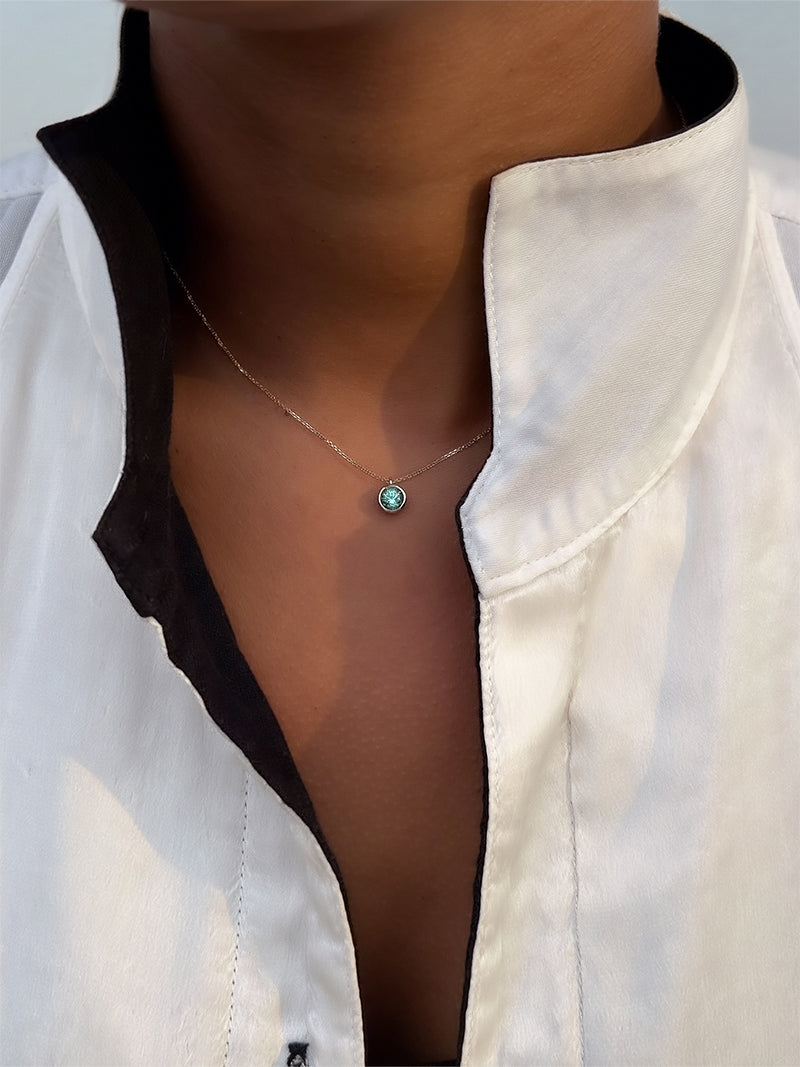Pembe Round Pendant in Tourmaline