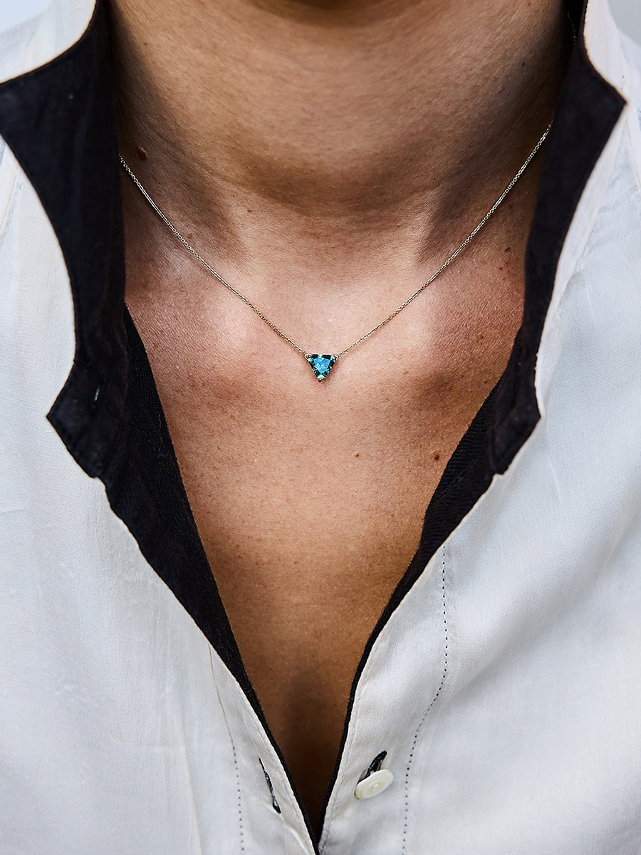 Pembe Trillion Cut Pendant in Lagoon Tourmaline