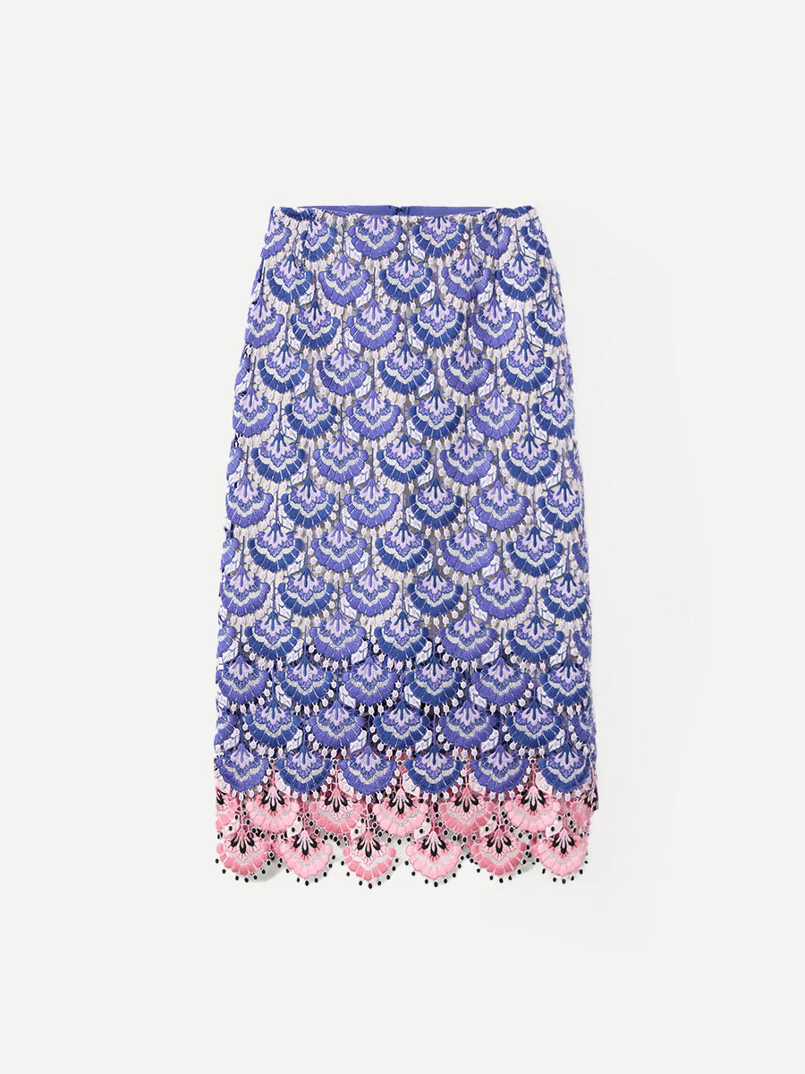 La DoubleJ | Pencil Skirt in Bloom Macrame