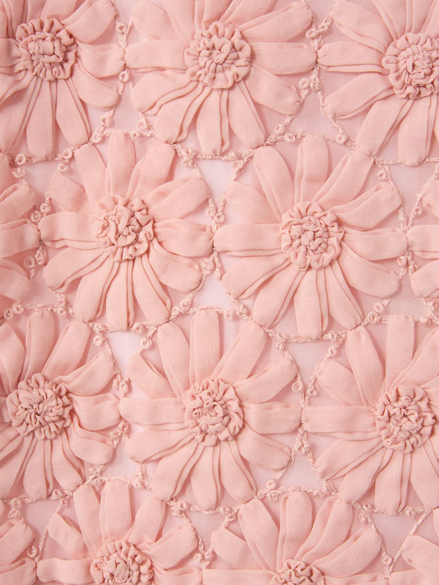 Pencil Skirt in Embroidered Pink