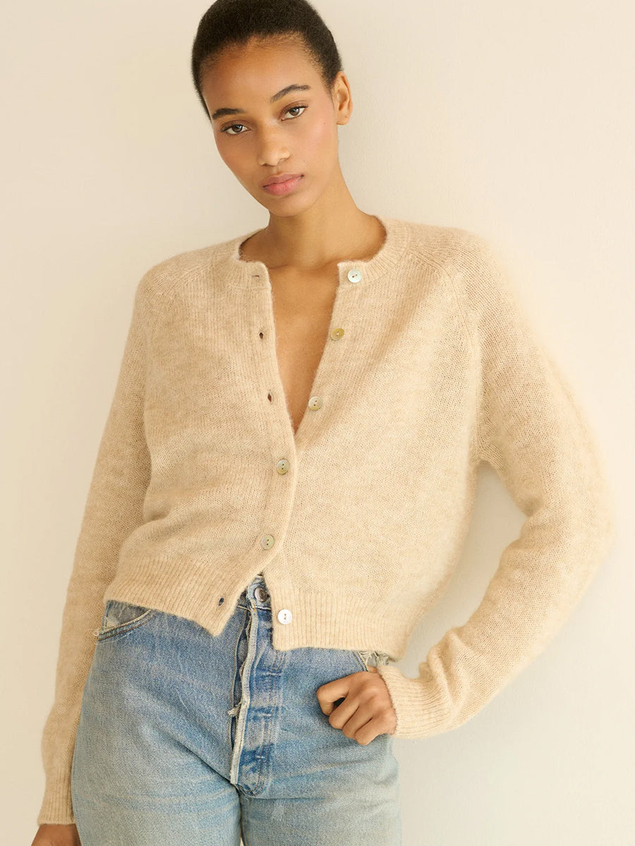 Doen Petra Cardigan in Hazelnut Creme