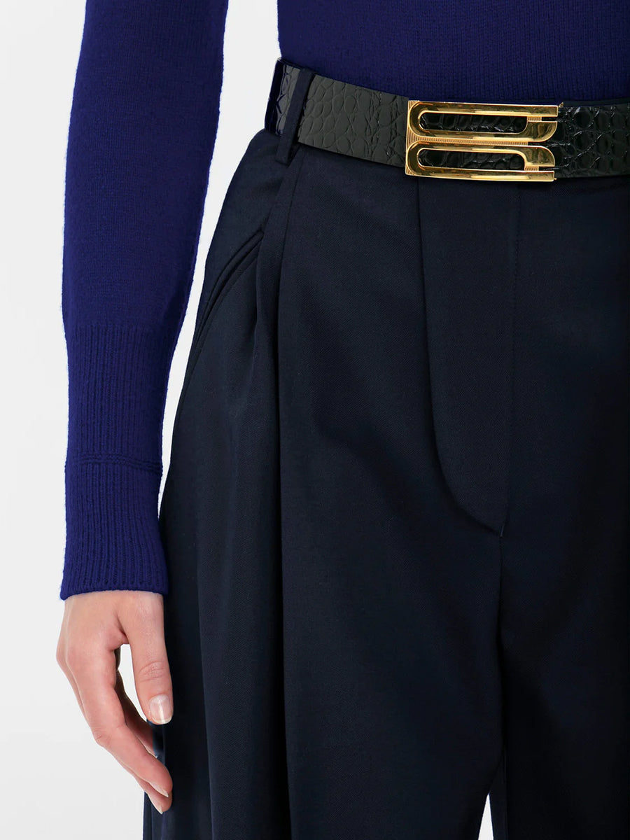 Victoria Beckham Polo Neck Jumper in Navy