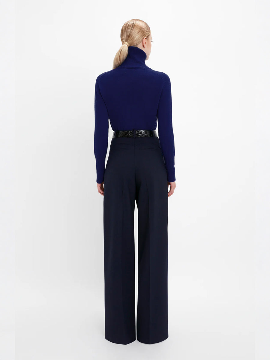 Polo Neck Jumper in Navy