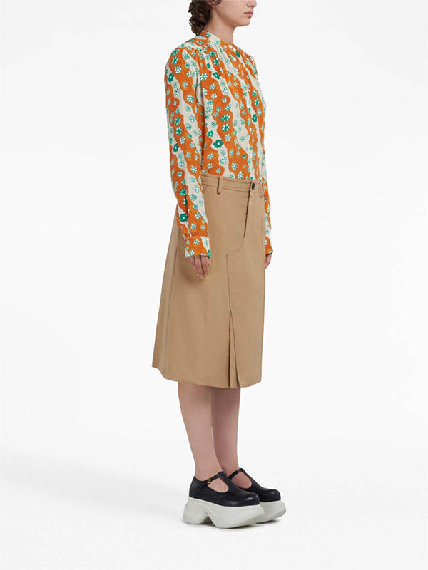 Printed Shirt in Orange Floral