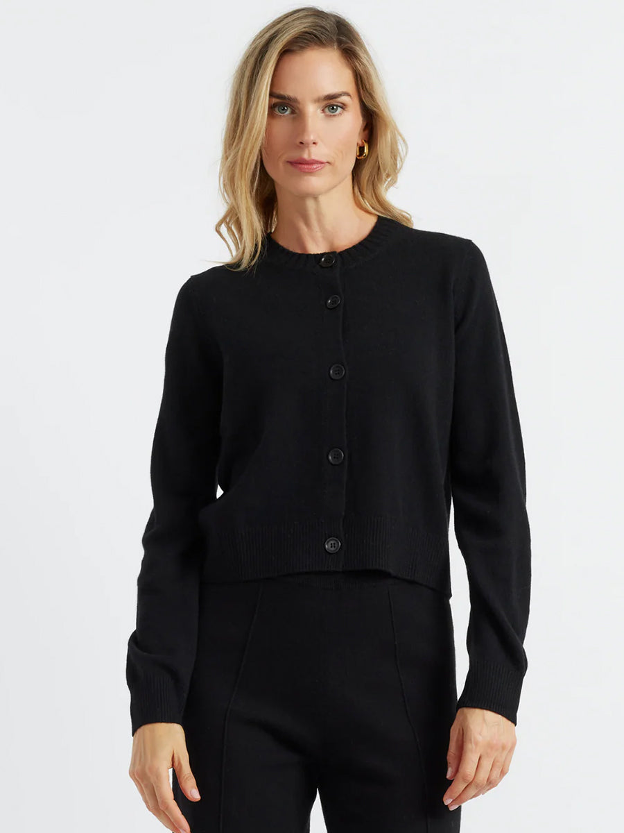 Chinti and Parker Pure Cashmere Cardigan in Black