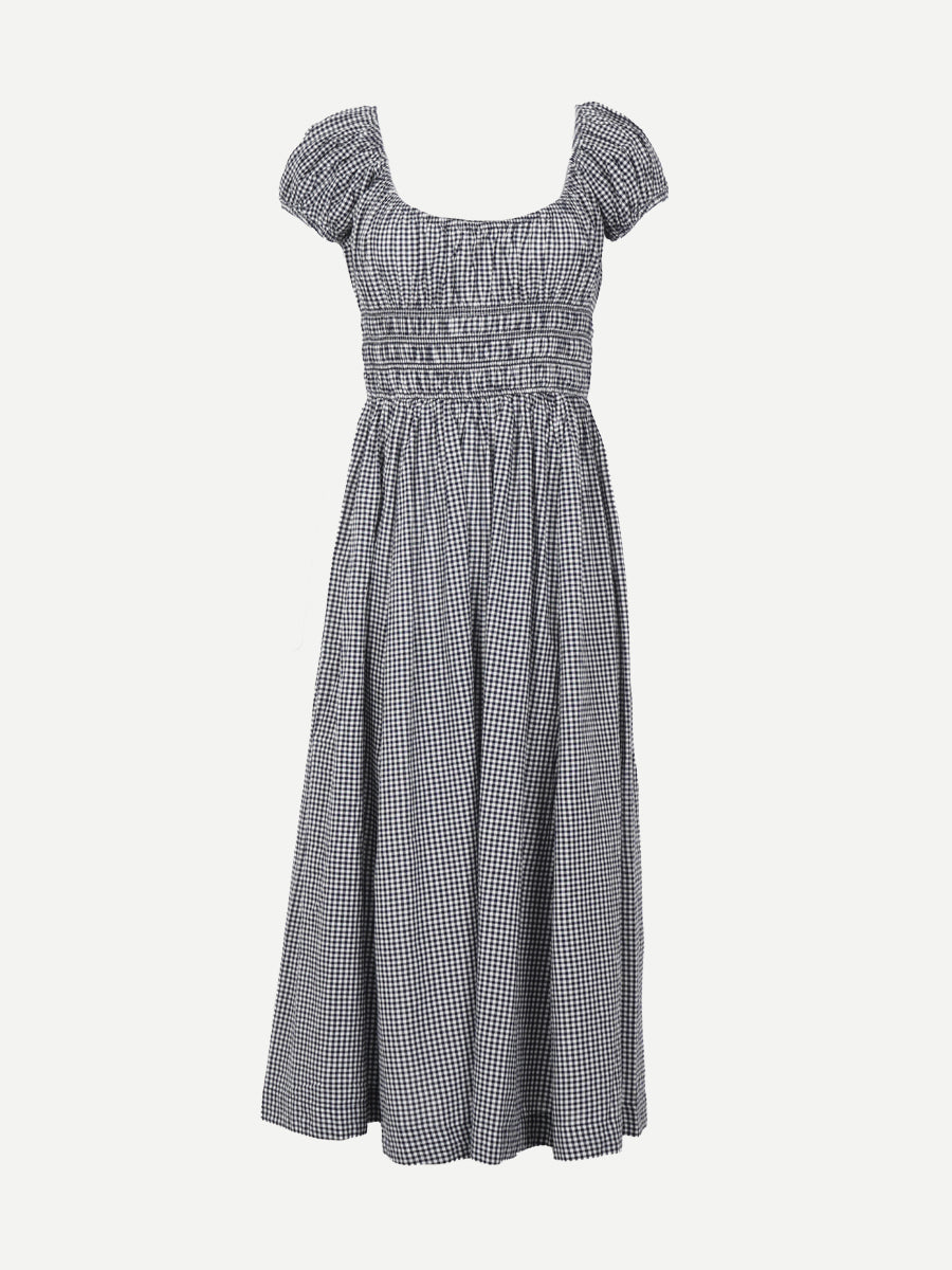 Doen Quinley Dress in Navy La Maddalena Gingham