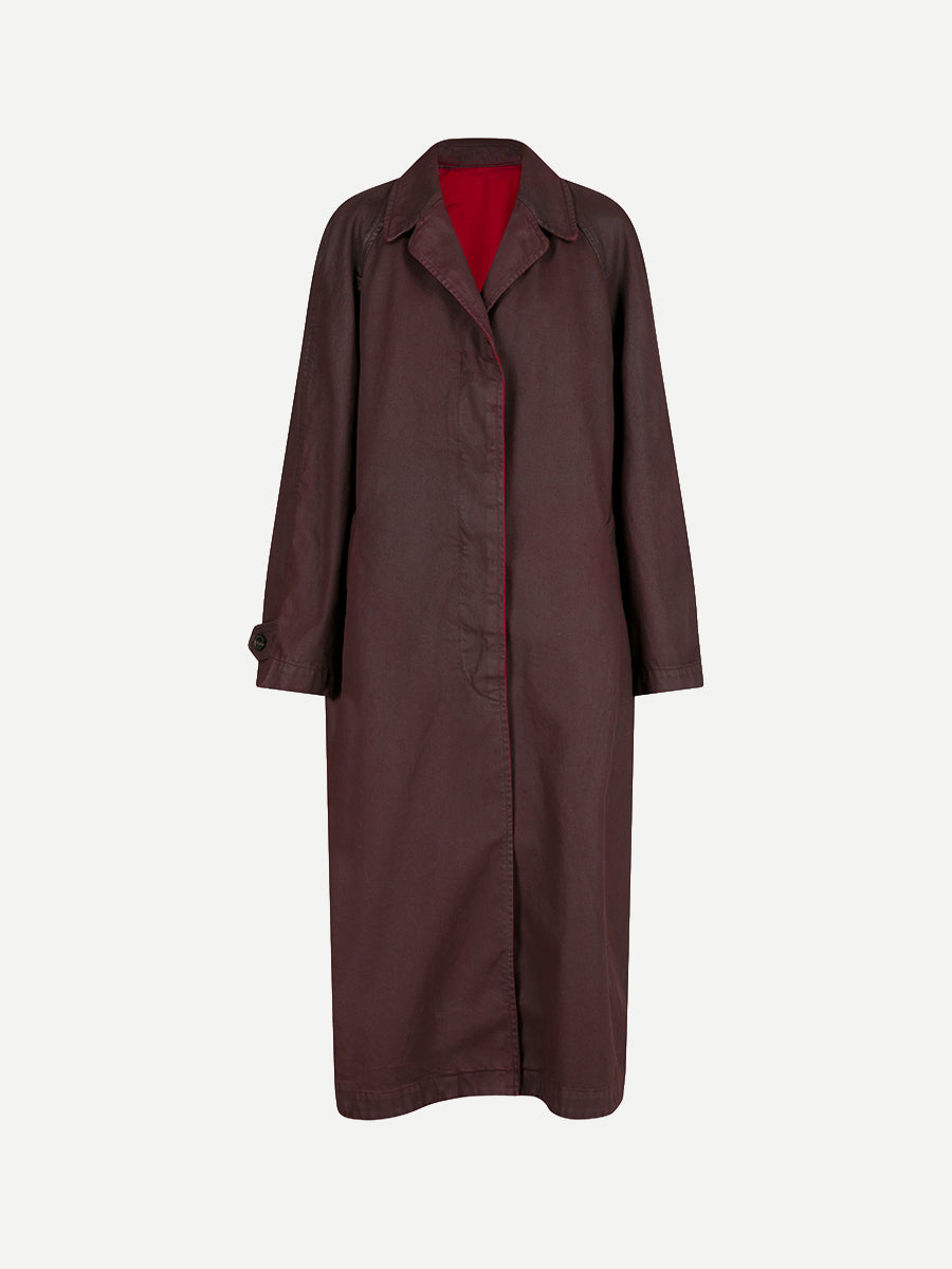 Rankin Denim Coat in Burgundy