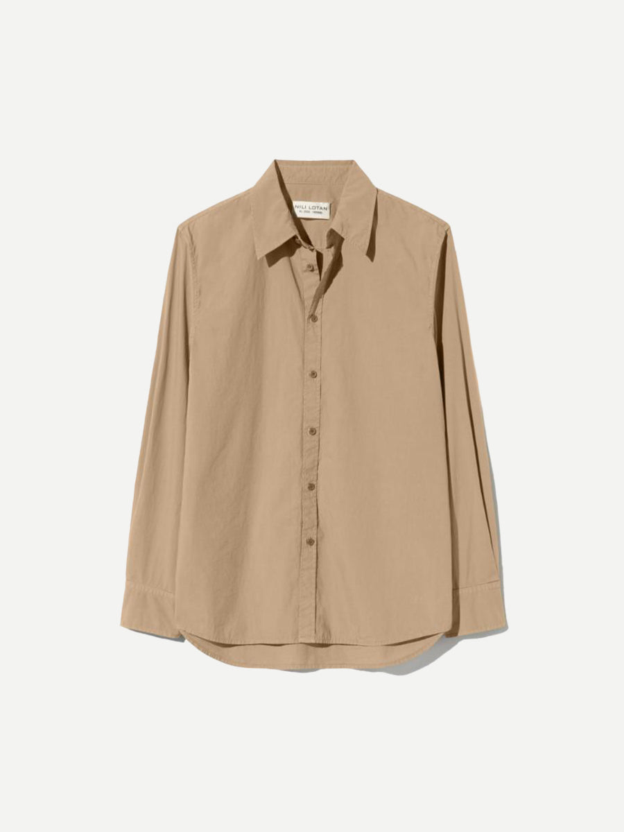Nili Lotan Raphael Classic Shirt in French Khaki