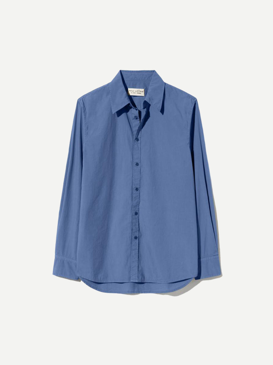 Nili Lotan Raphael Classic Shirt in French Navy