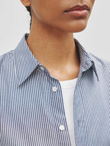 Nili Lotan | Raphael Classic Shirt in Navy/White Stripe