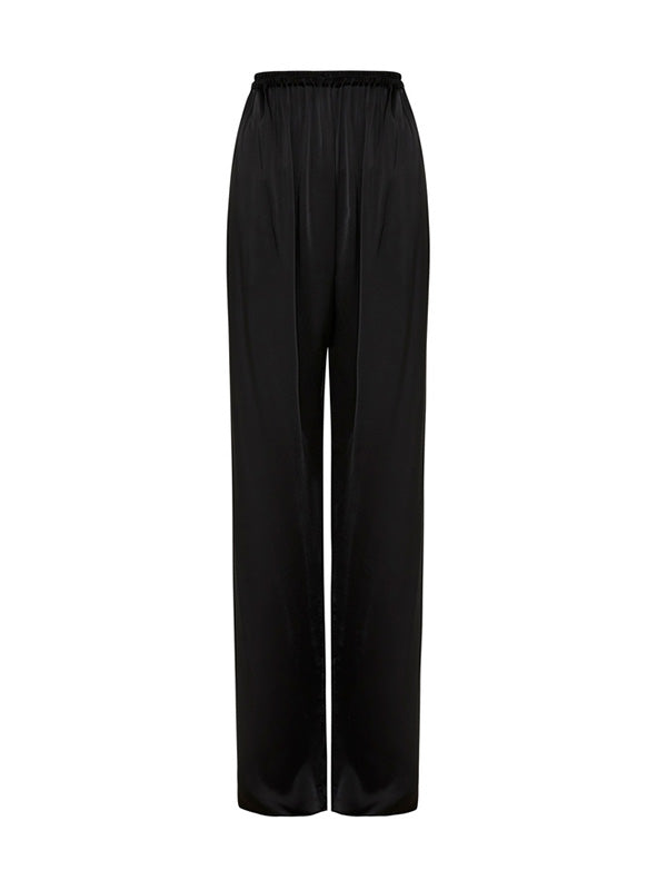 Matteau Relaxed Satin Pant in Black