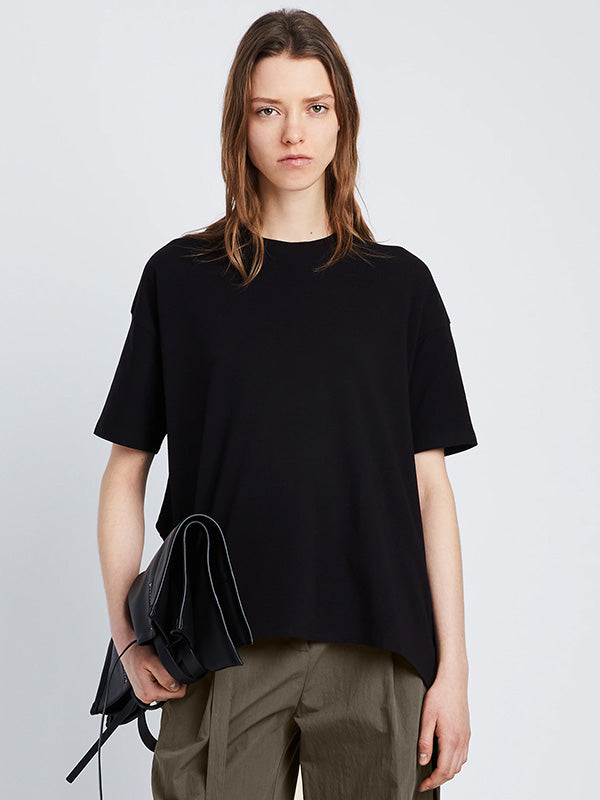 PROENZA SCHOULER WHITE LABEL | Relaxed Side Tie T-Shirt in Black
