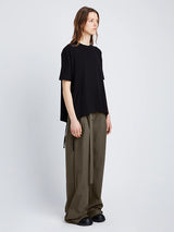 PROENZA SCHOULER WHITE LABEL | Relaxed Side Tie T-Shirt in Black