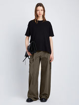 PROENZA SCHOULER WHITE LABEL | Relaxed Side Tie T-Shirt in Black