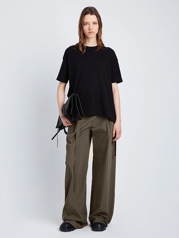 PROENZA SCHOULER WHITE LABEL | Relaxed Side Tie T-Shirt in Black