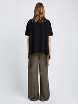 PROENZA SCHOULER WHITE LABEL | Relaxed Side Tie T-Shirt in Black