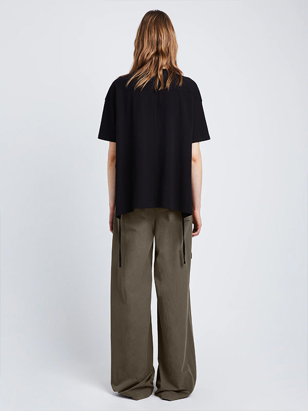 PROENZA SCHOULER WHITE LABEL | Relaxed Side Tie T-Shirt in Black