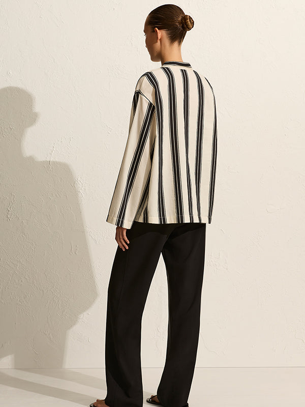 Matteau | Relaxed Stripe Tunic in Nero Stripe