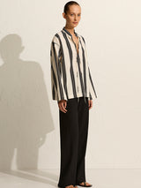 Matteau | Relaxed Stripe Tunic in Nero Stripe